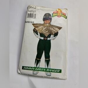 Butterick Sewing Pattern 3662 Kids Power Rangers Tommy Green Ranger Size 4-14